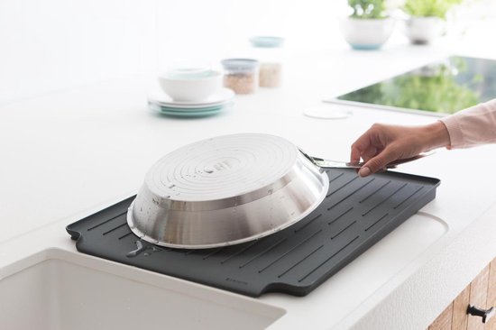 Brabantia SinkSide Afdruiprek - met Lekbak en Bestekhouder - Dark Grey