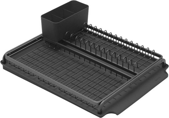Brabantia SinkSide Afdruiprek - met Lekbak en Bestekhouder - Dark Grey
