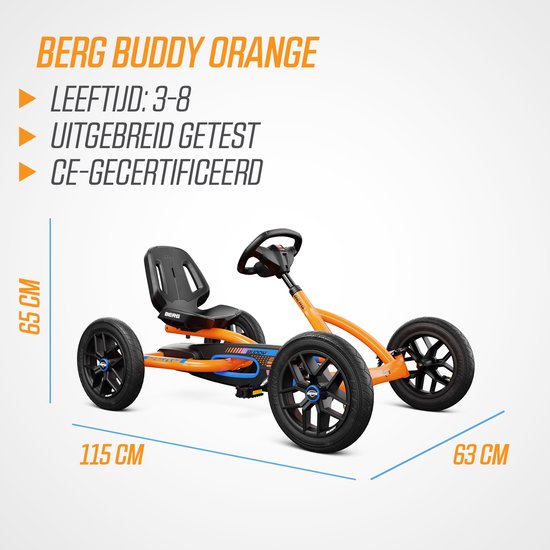 BERG Buddy B-Orange Skelter - 3+ Jaar - Verstelbaar Zadel - Vrijloopautomaat - Oranje