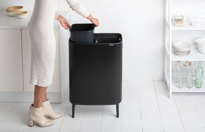 Brabantia Bo Touch Bin Hi Prullenbak - 2 x 30 liter - Afvalscheiding - Matt Black