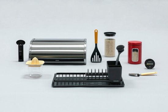 Brabantia SinkSide Afdruiprek - met Lekbak en Bestekhouder - Dark Grey