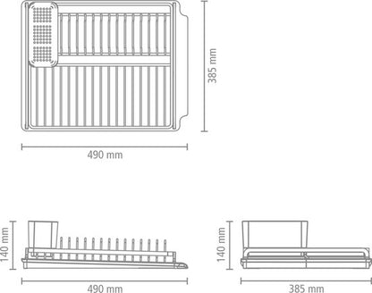 Brabantia SinkSide Afdruiprek - met Lekbak en Bestekhouder - Light Grey