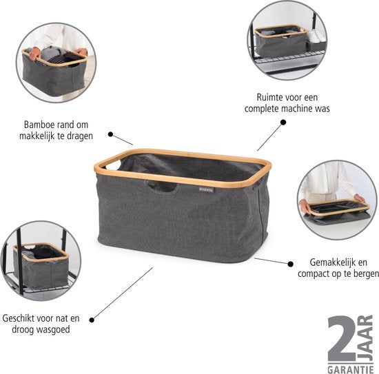 Brabantia Wasmand - Opvouwbaar - 40 l - Pepper Black