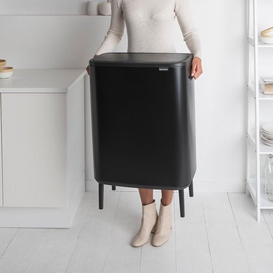 Brabantia Bo Touch Bin Hi Prullenbak - 2 x 30 liter - Afvalscheiding - Matt Black