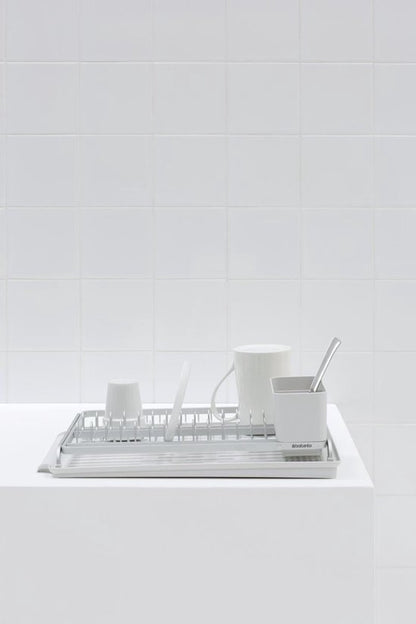 Brabantia SinkSide Afdruiprek - met Lekbak en Bestekhouder - Light Grey