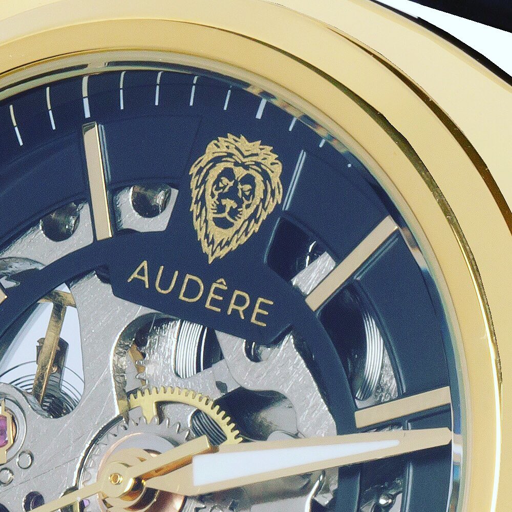 Designer Skeleton horloge 40mm rond - gold case