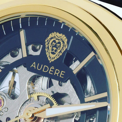 Designer Skeleton horloge 40mm rond - gold case