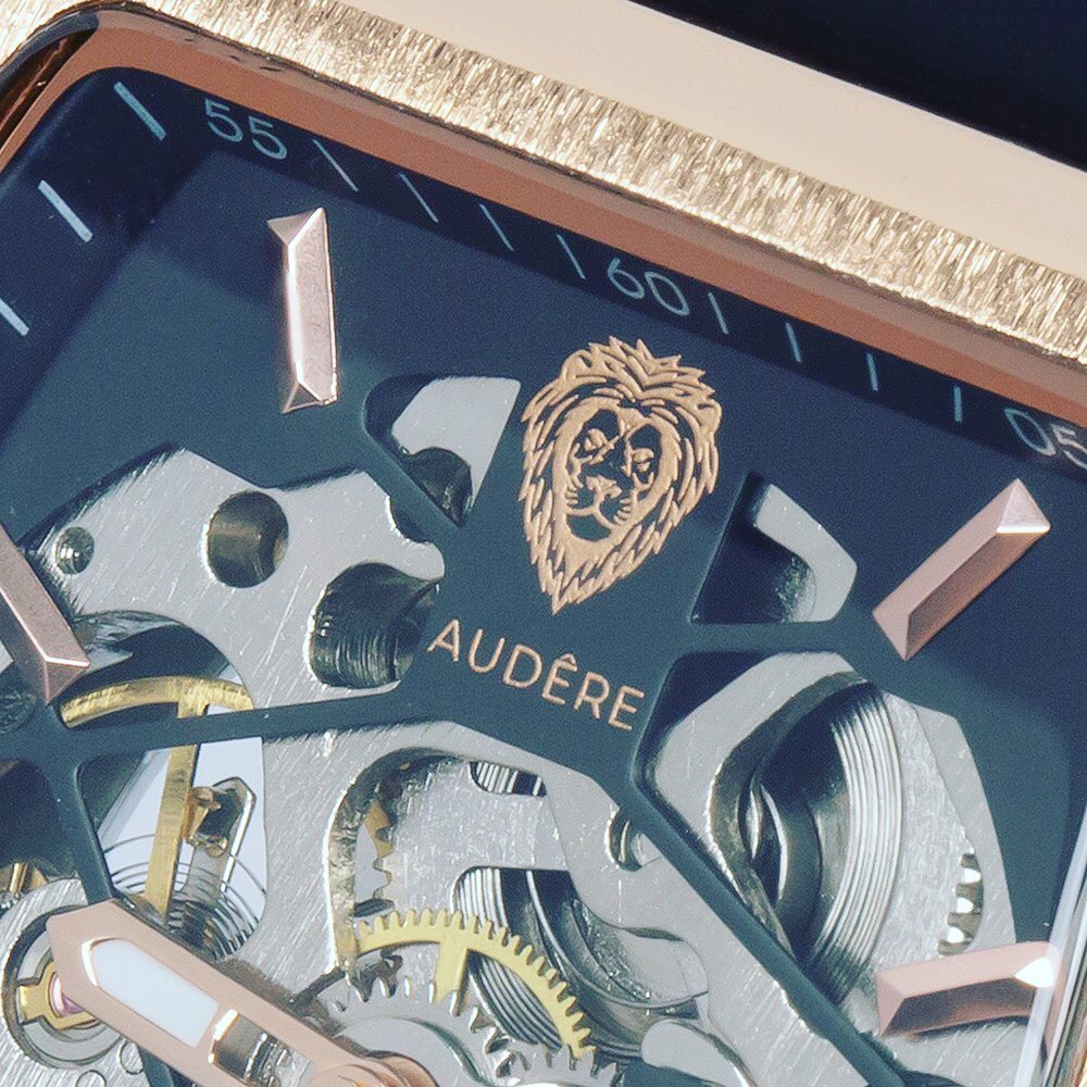 Designer Skeleton horloge 40mm recht - rosé gold case